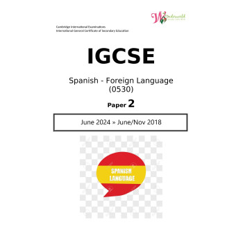 IGCSE Spanish - Foreign Language 0530 | Paper 2 | Question Paper