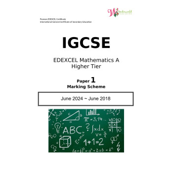 IGCSE Edexcel Mathematics A Higher Tier | Paper 1 | Marking Scheme