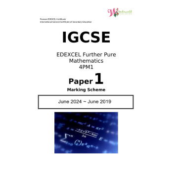 IGCSE Edexcel Further Pure Mathematics 4PM1 | Paper 1 | Marking Scheme