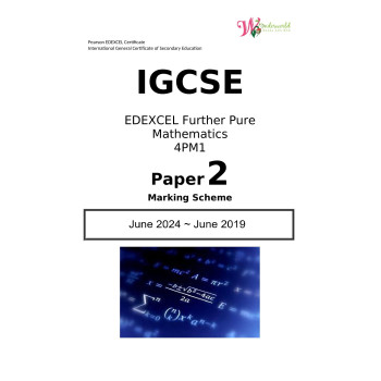 IGCSE Edexcel Further Pure Mathematics 4PM1 | Paper 2 | Marking Scheme