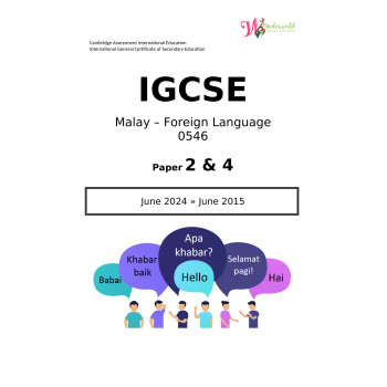 IGCSE Malay - Foreign Language 0546 | Paper 2 & 4 | Question Papers