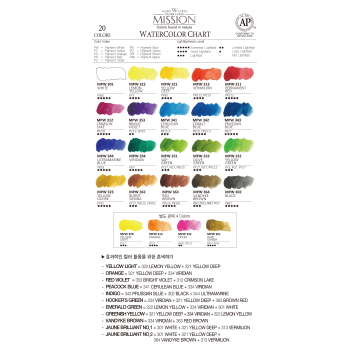 Mijello MISSION Silver Water Color Pan Set 20 colors - Silver Casing